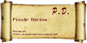 Piszár Dorina névjegykártya